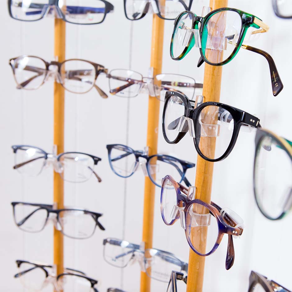 Glasses on display at Heron Eyecare